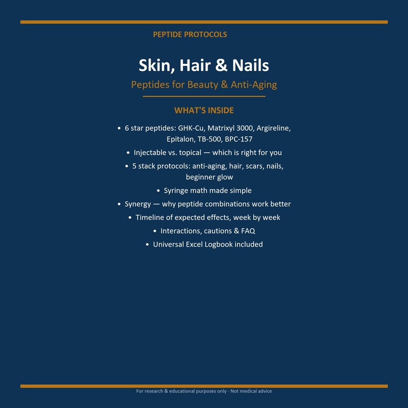 Skin Hair Nails Peptide Protocol Guide | GHK-Cu BPC-157 Matrixyl Reference (PDF) image 3