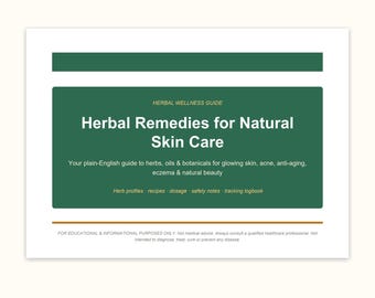 Herbal Wellness Guide — Natural Skincare | Calendula Gotu Kola Rosehip | DIY Salves, Serums & Beauty Botanicals | Instant PDF