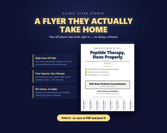 Clinic Flyer Template with Tear-Off Tabs (Instant Download)