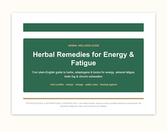 Herbal Wellness Guide — Energy and Vitality | Ashwagandha Rhodiola Eleuthero | Adaptogen & Stamina Reference | Instant PDF