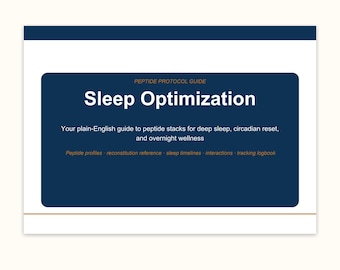 Peptide Protocol Guide — Sleep & Deep Recovery | DSIP Epitalon Ipamorelin | Research Reference + Excel Logbook | Instant PDF