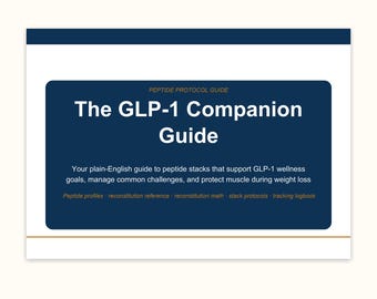 GLP-1 Companion Peptide Guide — Muscle, Comfort & Skin Support | BPC-157 Ipamorelin GHk-Cu | Instant PDF