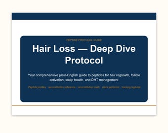 Peptide Protocol Guide — Hair & Scalp Support | GHk-Cu AHK-Cu TB-500 Follistatin | Research Reference + Excel Logbook | Instant PDF