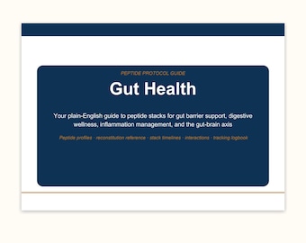 Peptide Protocol Guide — Gut & Digestive Wellness | BPC-157 KPV Larazotide | Research Reference + Excel Logbook | Instant PDF
