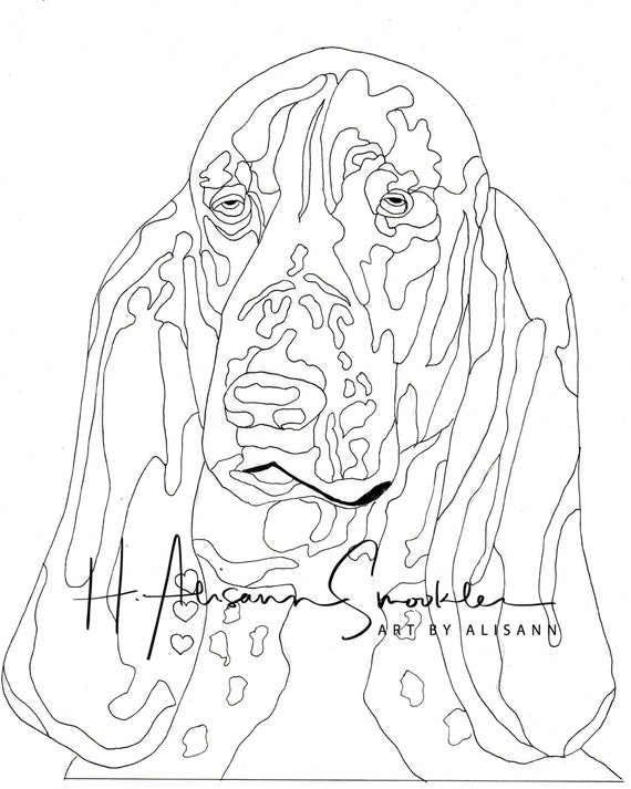Basset Hound Coloring Page Instant Download Coloring Books | Etsy