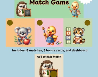 Back to School Match Game *Digital Download