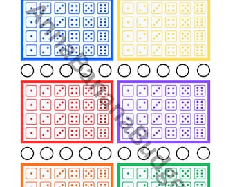 Colorful Dice Savings Game *Digital Download