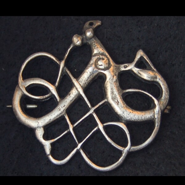 Sterling 925s DAVID ANDERSEN Norway Viking Period Design Silver Pin Brooch
