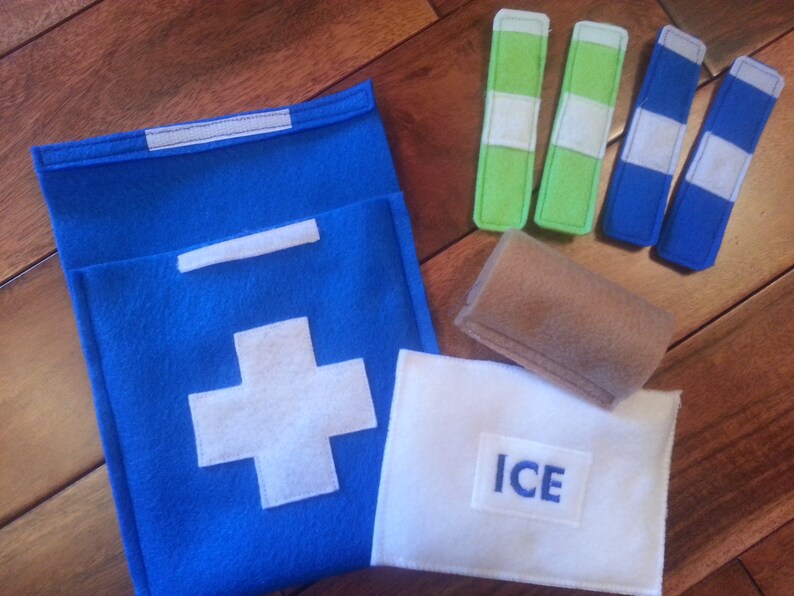 Felt First Aid Kit With Ice Pack 4 Bandages and Felt Medical Etsy