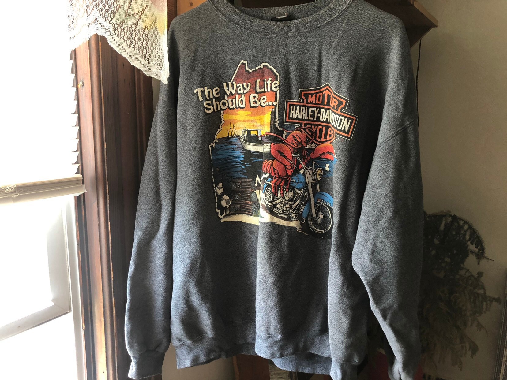 vintage harley davidson crew neck