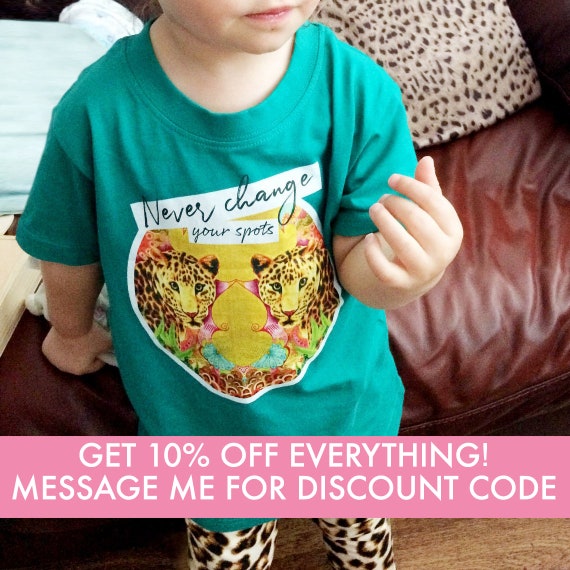 Kid's Leopard T-shirt Peacock Green 
