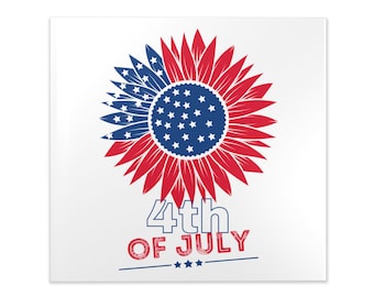 Patriotische Sonnenblume 4. Juli Hardcover Fotobuch | Amerikanische Flagge Floral