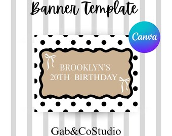 Editable Brooklyn's 20th Birthday Banner | Custom Party Decor (Digital Download)