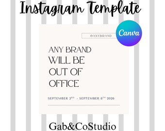 Editable Neutral Out of Office Email Template | Minimalist Auto Reply Message (Canva Template)