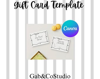 Editable Gift Card Template | Small Business Gift Certificate | Canva Design (Digital Download)