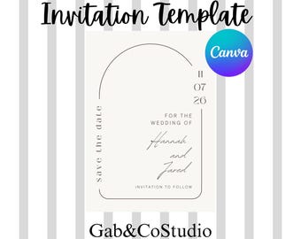 Elegant Wedding Save the Date Invitation Template | Canva Digital Download