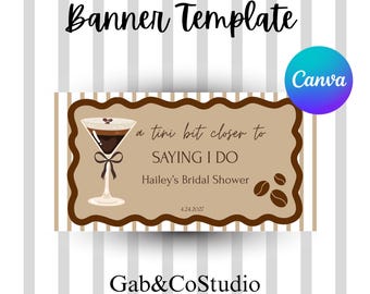 Editable Espresso Bar Banner | Coffee Theme Bridal Shower Decor (Digital Download)
