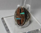 Navajo Multi-Stone and Sterling Silver Ring Size 11