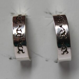 Sterling Silver Navajo Half Hoop Earrings