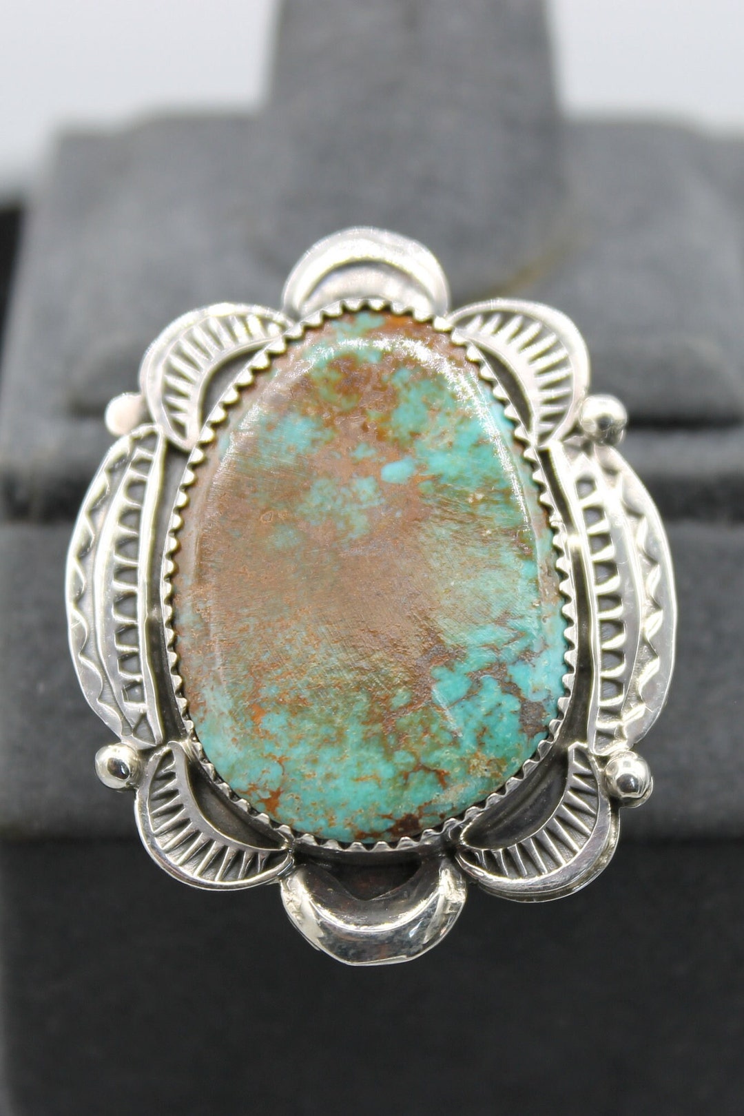 Navajo Sterling Silver Kingman Adjustable Turquoise Ring - Etsy
