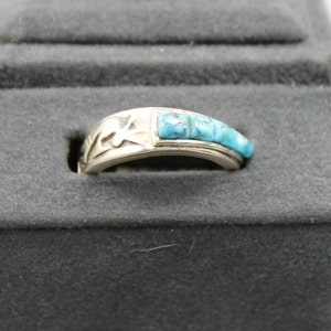 Navajo Sterling Silver Turquoise Kokopelli Band Size 5