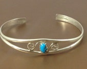Silver Turquoise Navajo Cuff Bracelet
