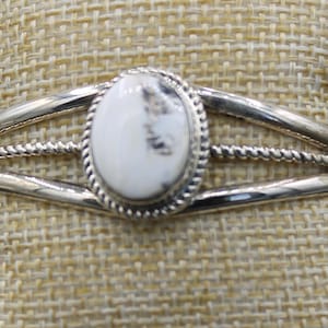 White Buffalo Turquoise and Sterling Silver Cuff Bracelet