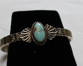 Kingman Turquoise and Sterling Silver Cuff Bracelet