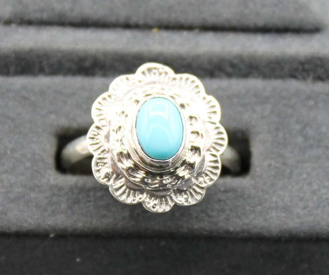 Sleeping Beauty Turquoise and Sterling Silver Ring Multiple Sizes - Etsy