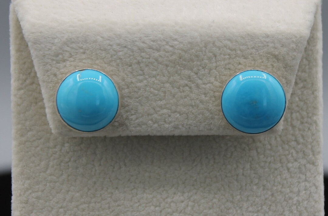 Sleeping Beauty Turquoise and Sterling Silver Earrings - Etsy
