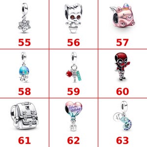 S925 Sterling Silber Stitch Herz Stern Charm Perlen, Geburtstag Zahl MOM baumeln Anhänger passt Pandora Armband, Disney Charm Geschenk für Tochter Bild 8