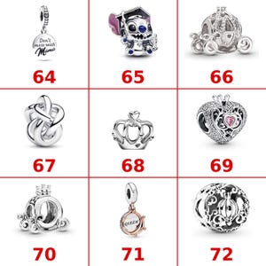 S925 Sterling Silber Stitch Herz Stern Charm Perlen, Geburtstag Zahl MOM baumeln Anhänger passt Pandora Armband, Disney Charm Geschenk für Tochter Bild 9