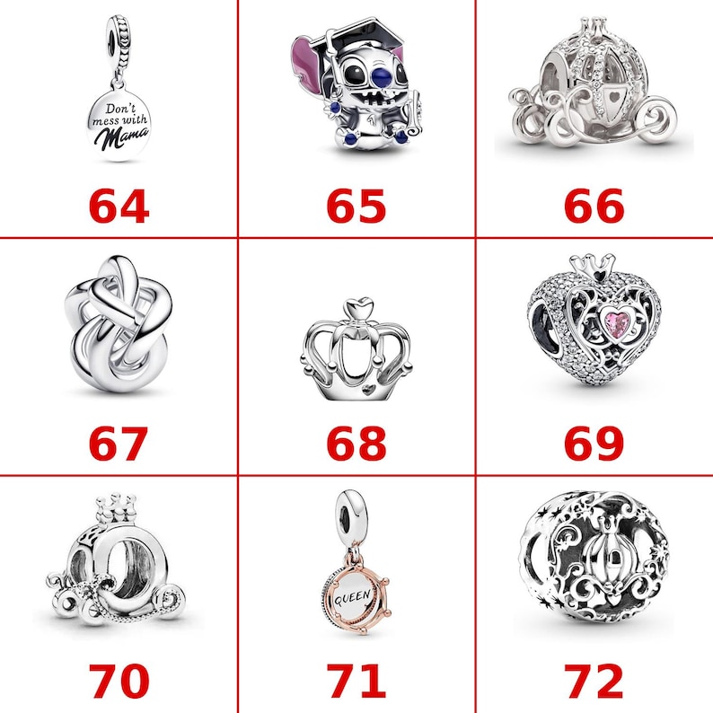 S925 Sterling Silber Stitch Herz Stern Charm Perlen, Geburtstag Zahl MOM baumeln Anhänger passt Pandora Armband, Disney Charm Geschenk für Tochter Bild 9
