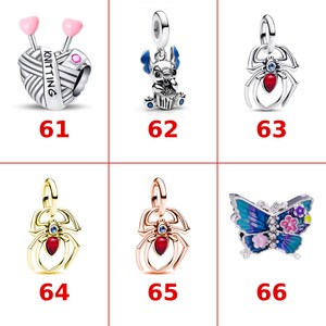 Stitch Charm S925 Sterling Silver, Lilo Stitch Angel Dangle Bead, Fits Pandora Bracelet, Xmas Gift for Her, Cartoon Character European Charm image 12