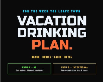 Vacation Drinking Plan PDF | 7-Day Sober or Intentional Tracker (Digital Download)