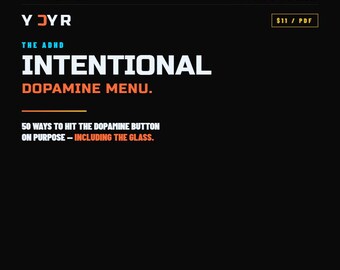ADHD Intentional Dopamine Menu | 50 Activities Sorted by Dose (PDF)