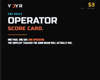 ADHD Daily Score Card | Father's Day Recovery Tracker (PDF Download)