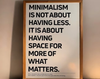 Póster minimalista con tipografía motivacional, decoración de oficina (descarga digital)