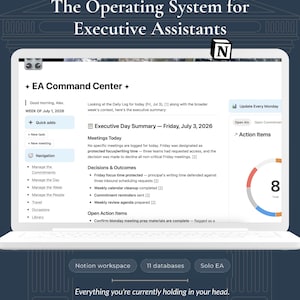 Executive Assistant Operating Framework – Notion Template for Executive Operations