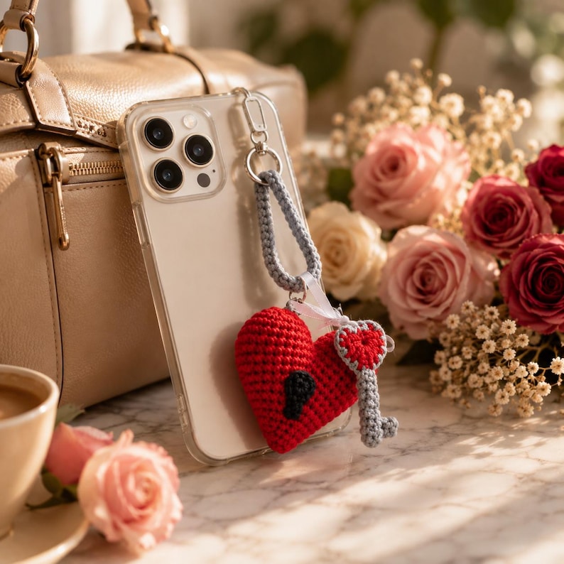 Crochet Heart Keychain Pattern | Valentine Amigurumi Tutorial (PDF ...