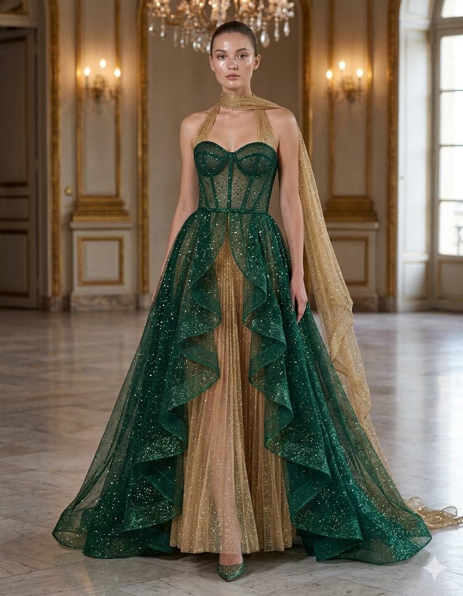 green sparkly corset dress Glitter emerald green green corset prom dress