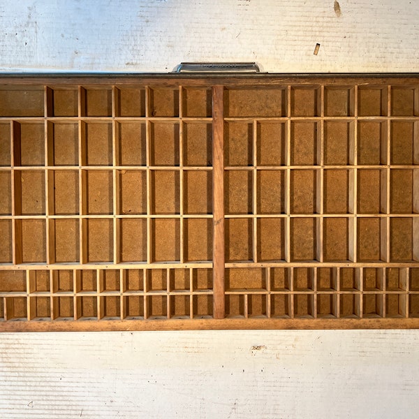 Vintage Letterpress Printer's Drawer Type Case Shadow Box #88