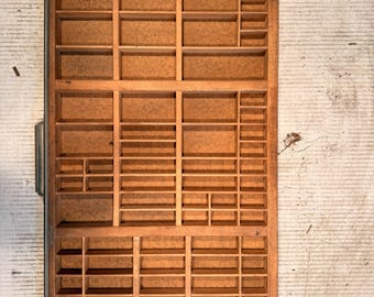 Caja tipográfica antigua para cajón de imprenta n.° 5