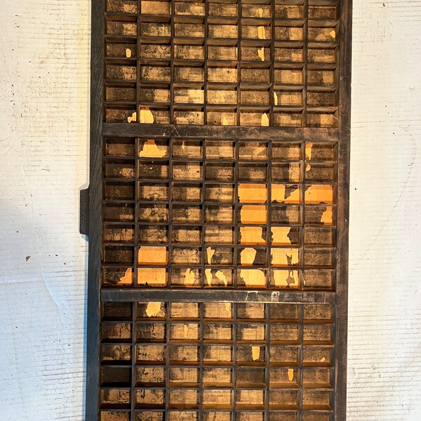 Vintage Letterpress Printer's Drawer Type Case Shadow Box #86