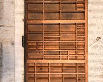 Caja tipográfica antigua para cajón de imprenta n.° 13