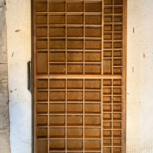 Vintage Letterpress Printer's Drawer Type Case Shadow Box #9