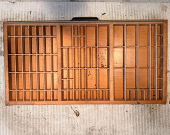 Caja tipográfica antigua para cajón de imprenta n.° 9