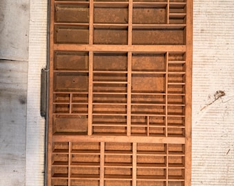 Caja tipográfica antigua para cajón de imprenta n.° 15