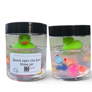 Pote de slime com tema de pato | brincadeira sensorial temática