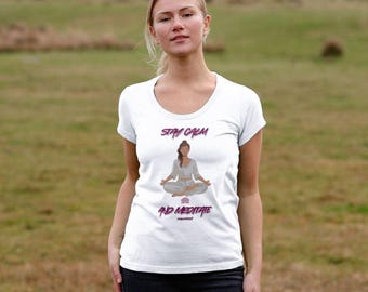 Stay Calm And Meditate Women’s Scoop T-shirt
